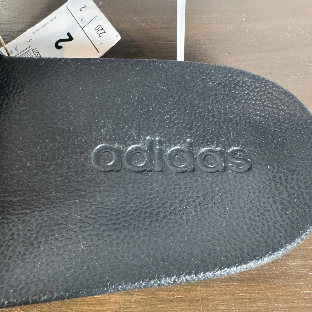 Adidas Adilette Shower K Slides Black White Kids Size 2 Sandals G27627 NWT New - Picture 8 of 12
